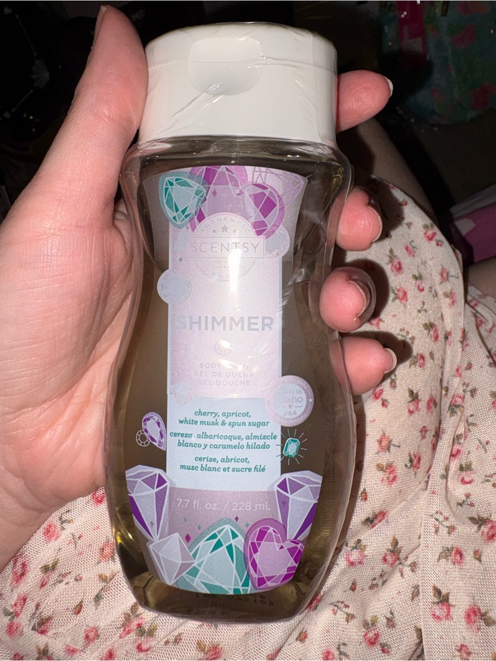 Scentsy Shimmer Body Wash — Pink & Teal Jewel Accents